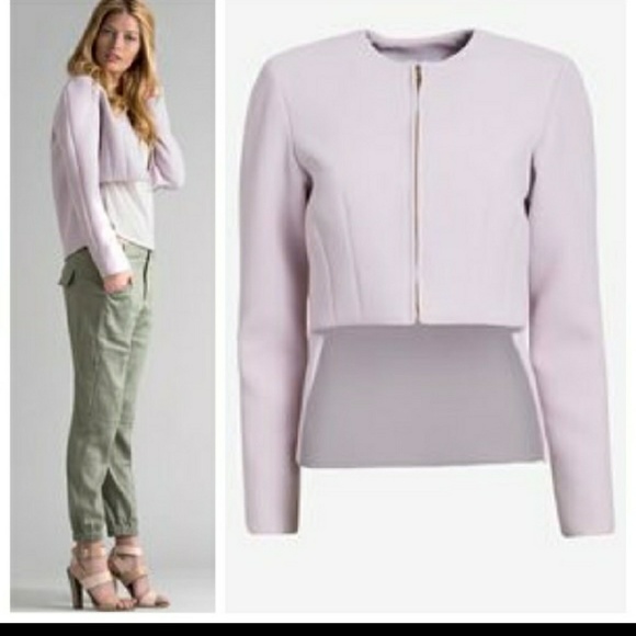 NWOT Derek Lam 10 Crosby lilac Hi-Lo zip jacket - Picture 3 of 10